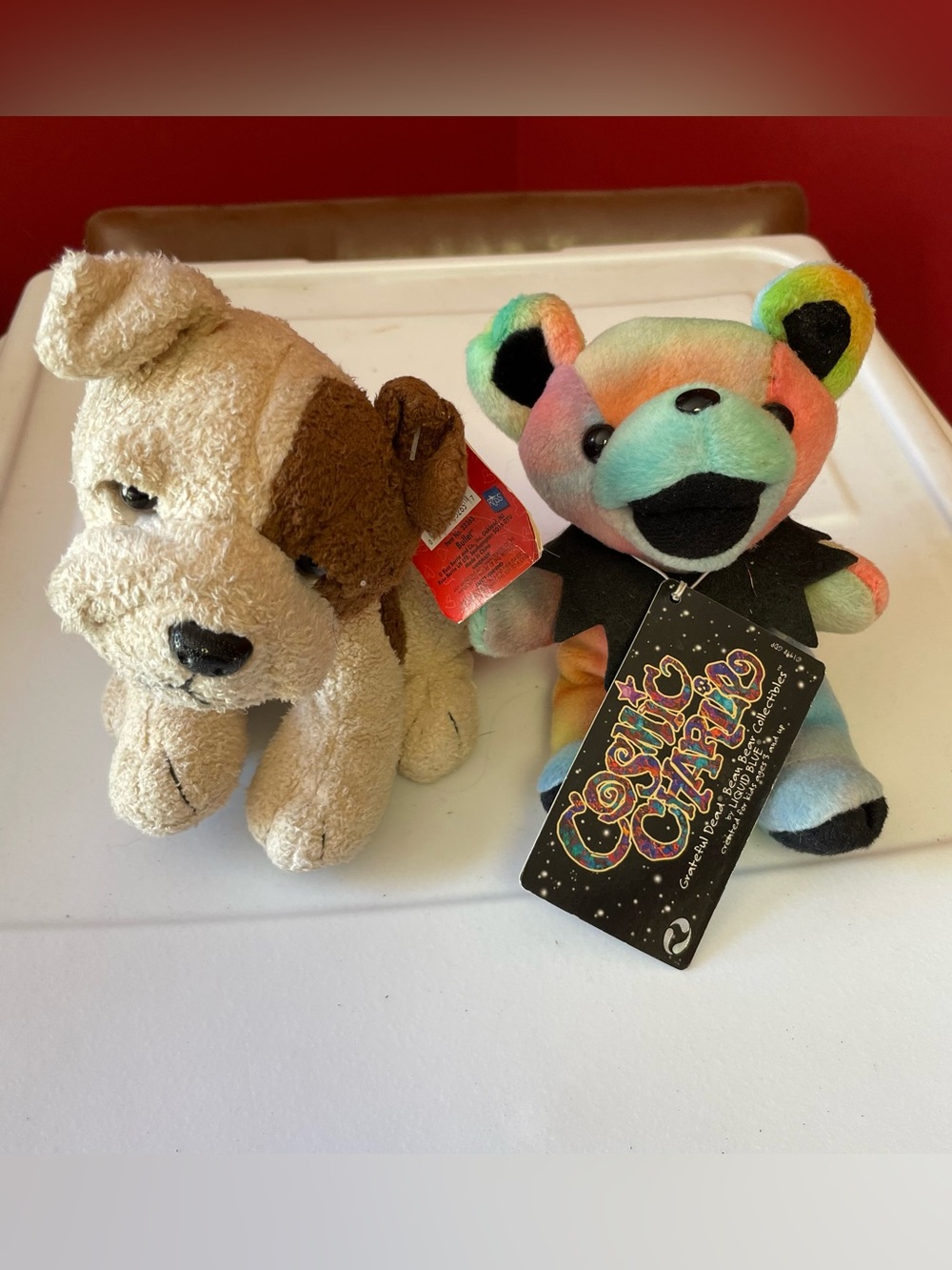 Cosmic Charlie 1998 Grateful Dead Tour Beanie Bear & “Bullet” Dog Vintage Plush